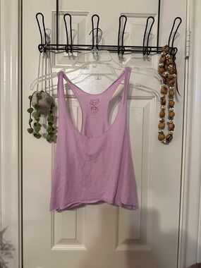 Fox Light Pink Racerback Crop Tank Top